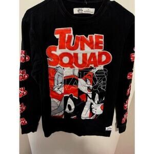Space Jam "Tune Squad Let's Jam" Black‎ Long Sleeve Graphic T-Shirt Size Small